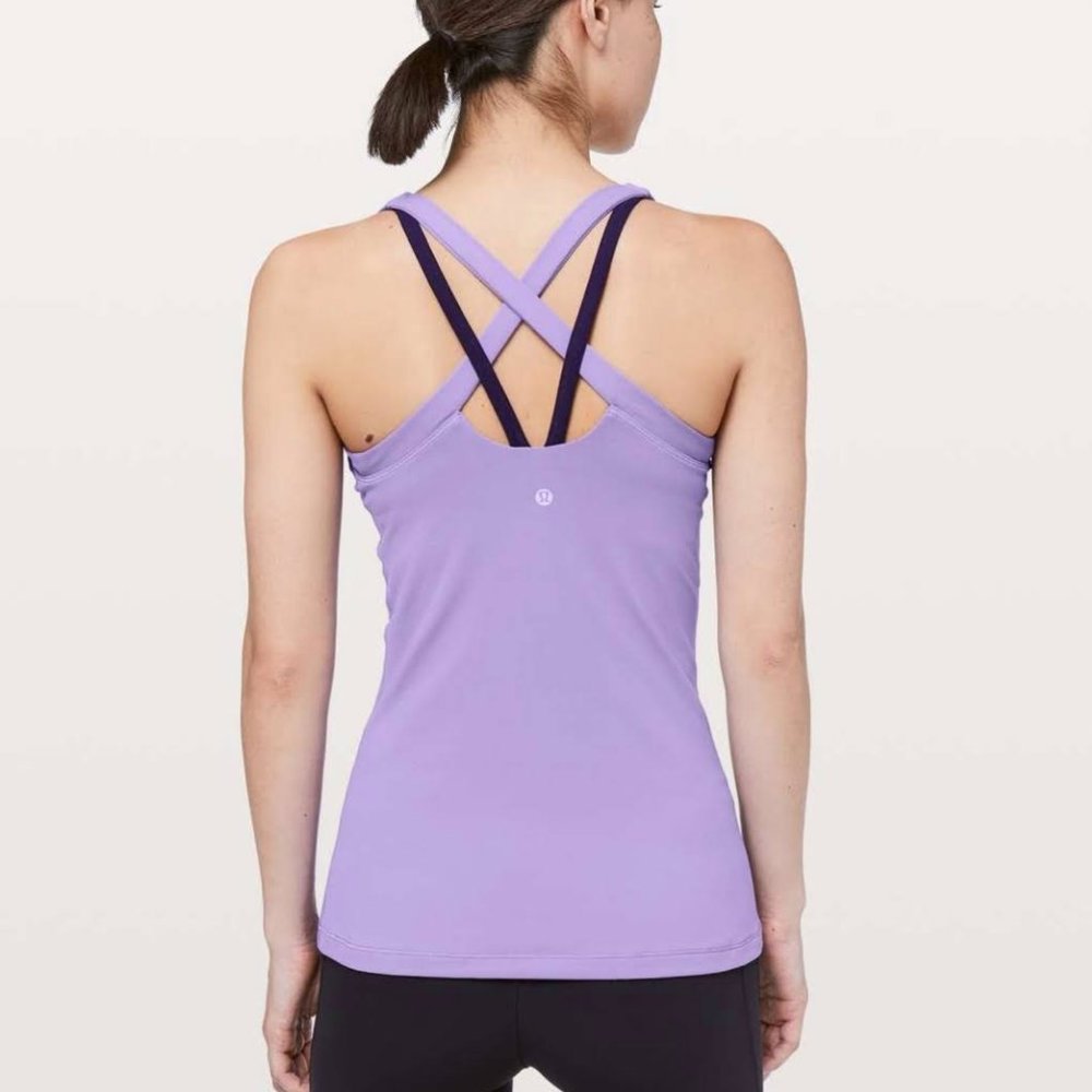 lululemon athletica Lavender & Navy Strappy Tank Top